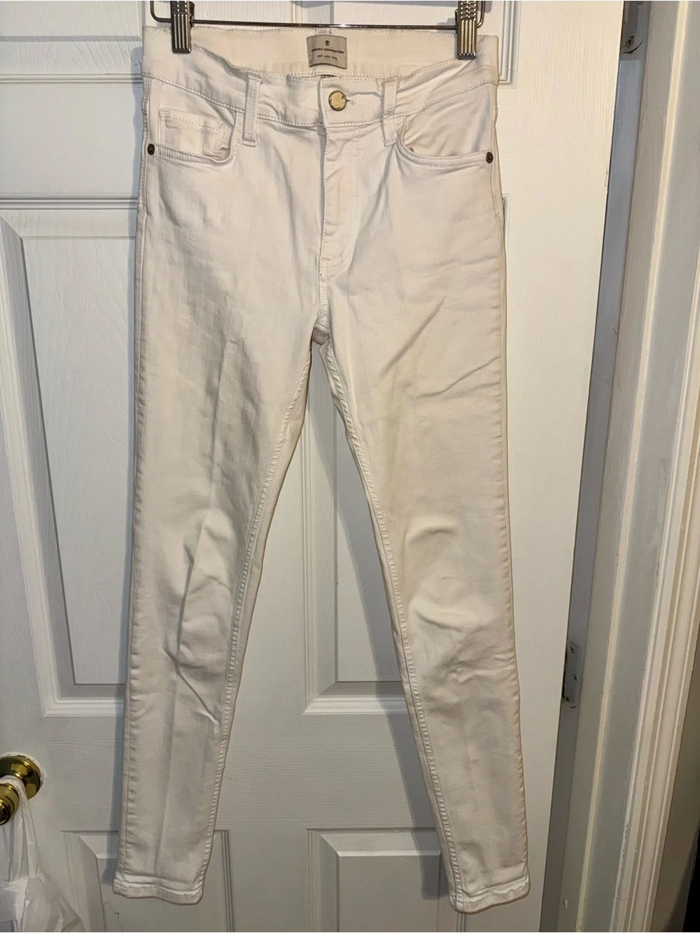 French Connection Rebound Skinny White Jeans Women’s Size XS/4 Stretch Denim